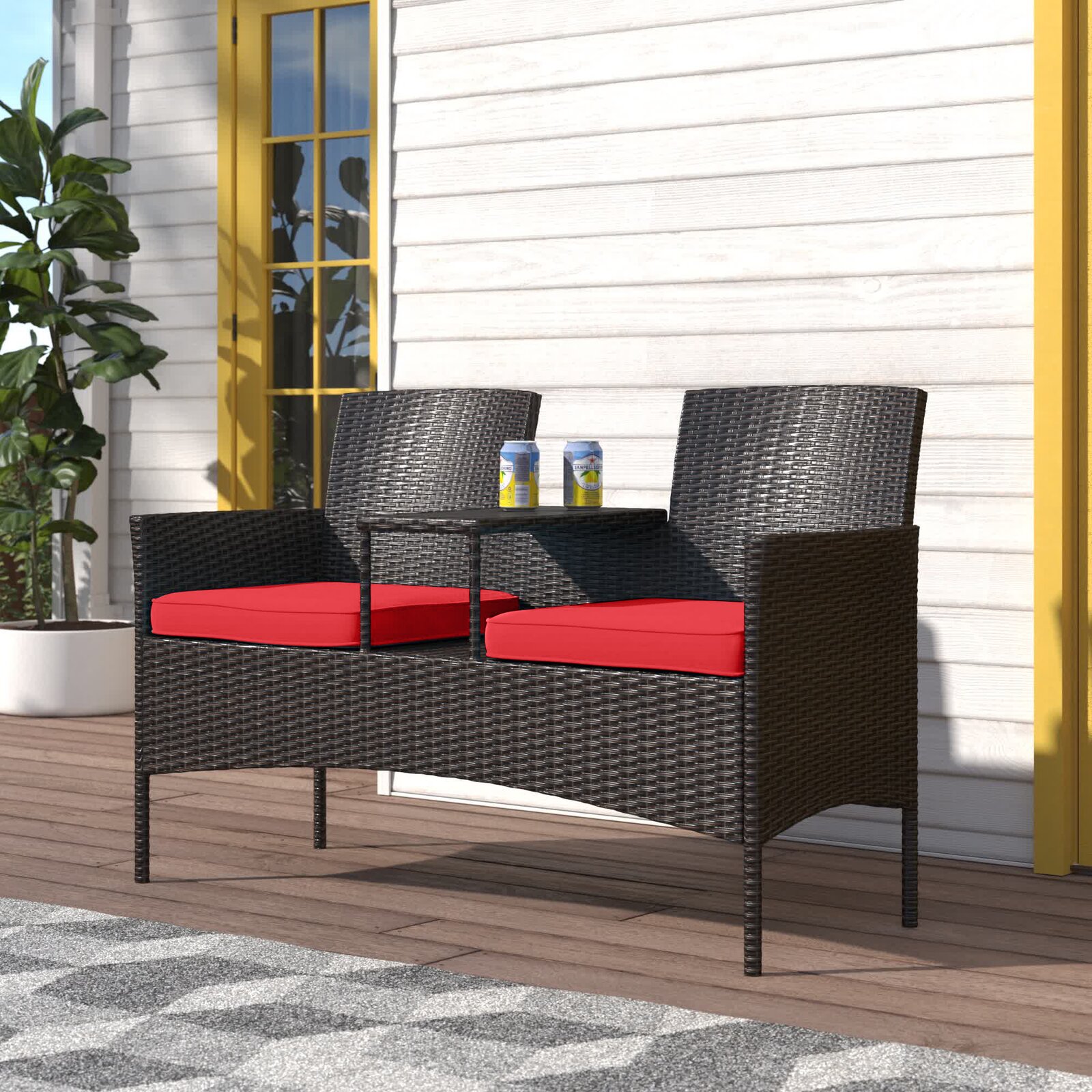 Zipcode Design? Jaylyn 54'' Wide Outdoor Wicker Loveseat with Cushions & Reviews
